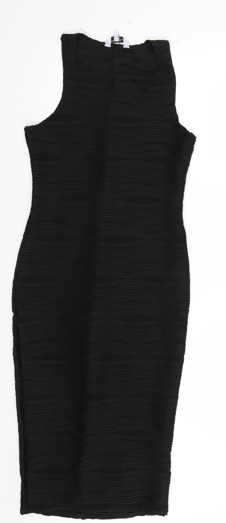New Look Womens Black Striped  Wrap Dress  Size 10