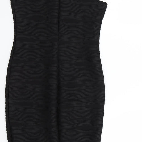 New Look Womens Black Striped  Wrap Dress  Size 10