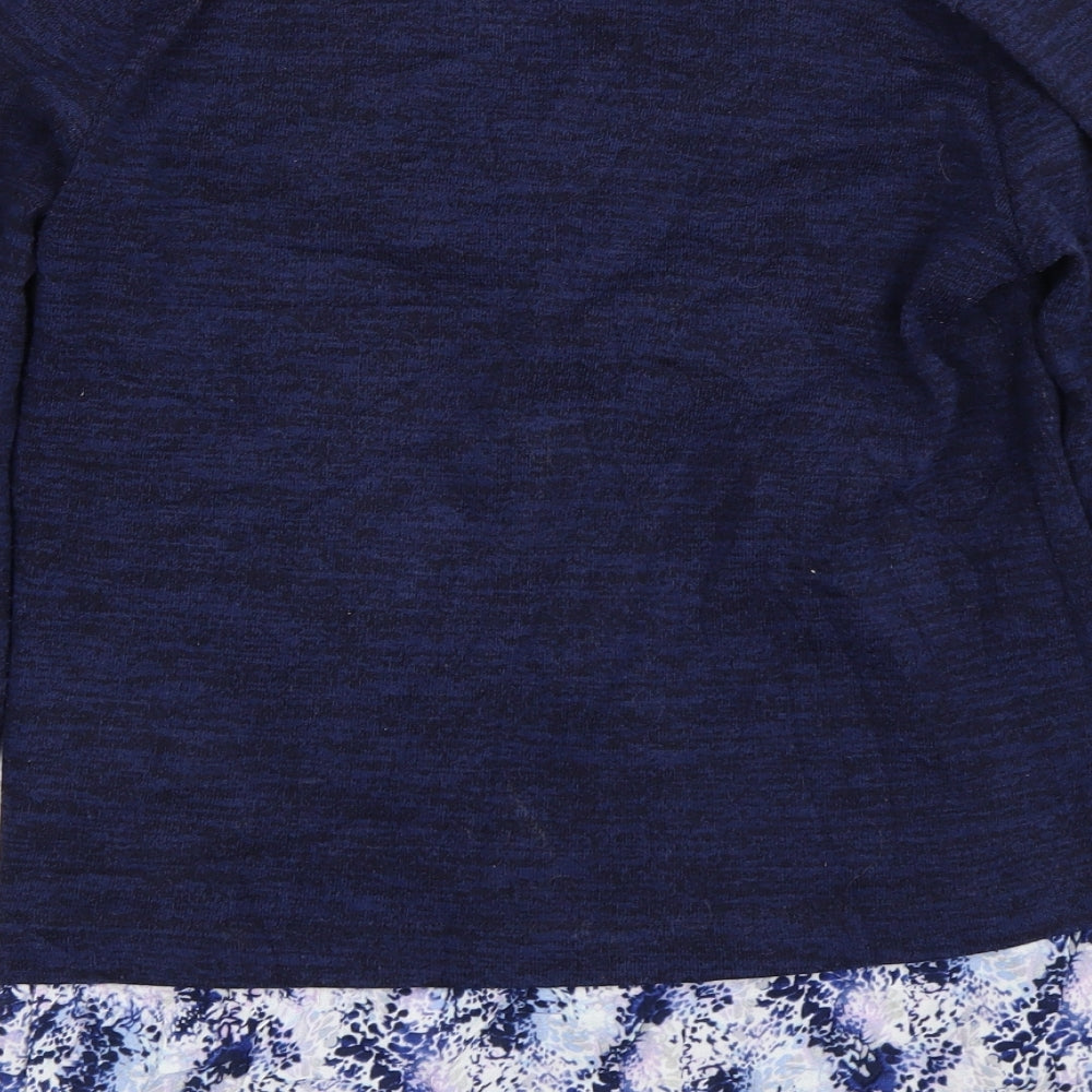 M&S Womens Blue Floral  Pullover Jumper Size 8