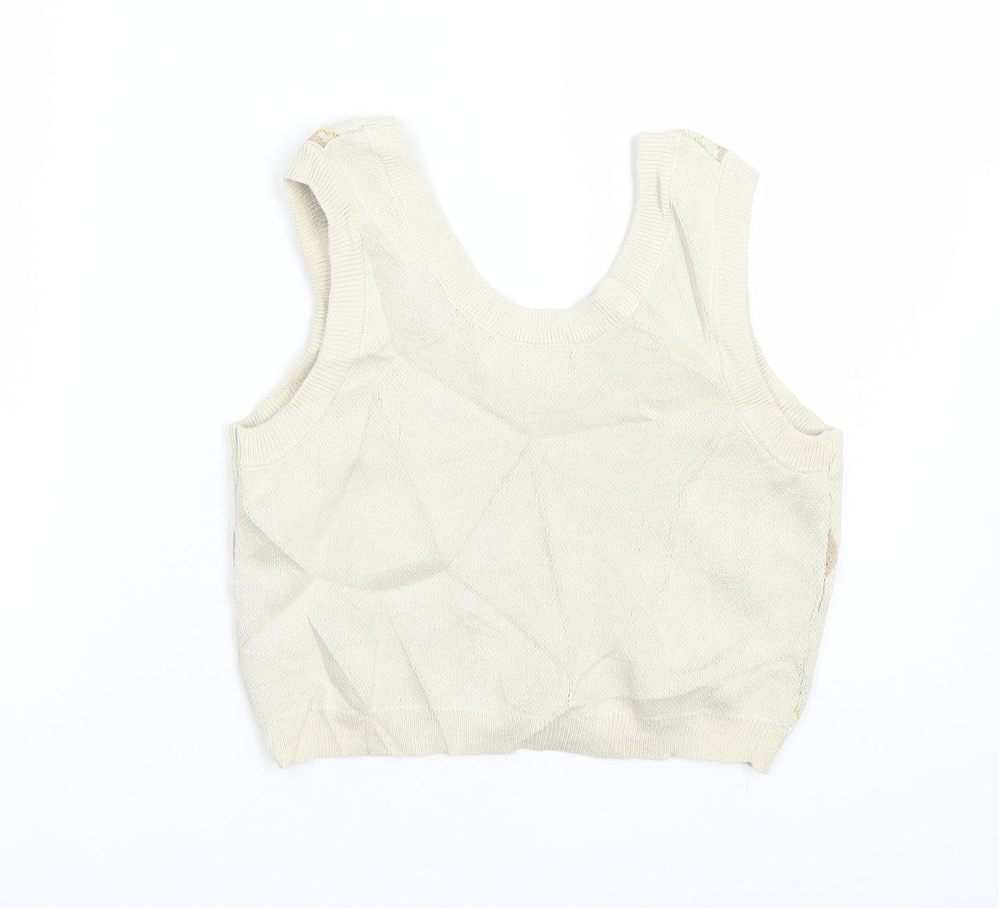 Daisy Street Womens Beige Argyle/Diamond  Cropped Tank Size 10