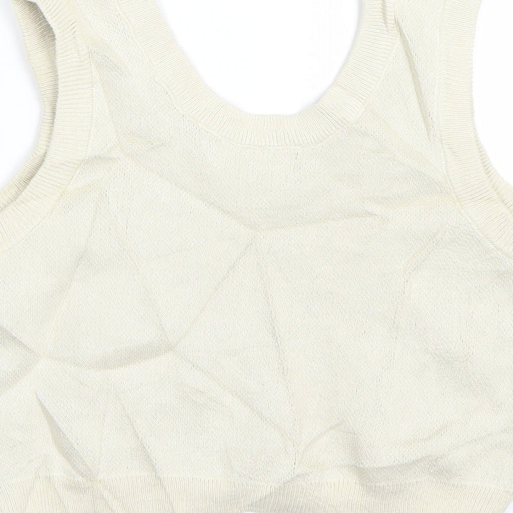 Daisy Street Womens Beige Argyle/Diamond  Cropped Tank Size 10