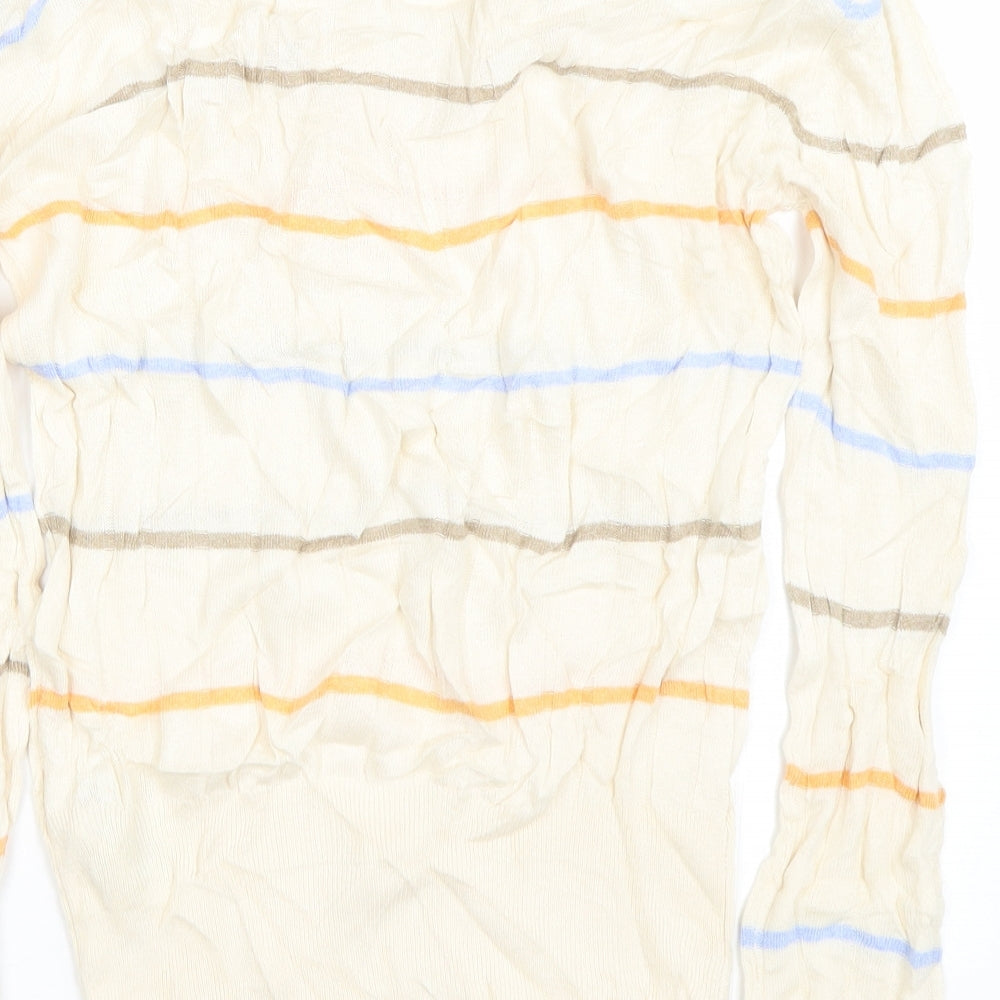 M&S Womens Beige Striped  Pullover Jumper Size S