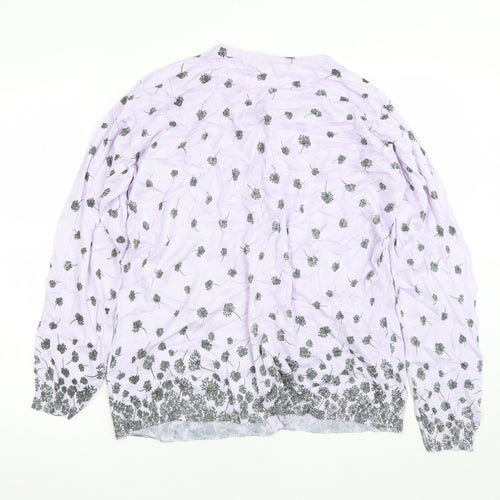 M&S Womens Purple Floral  Cardigan Jumper Size 20