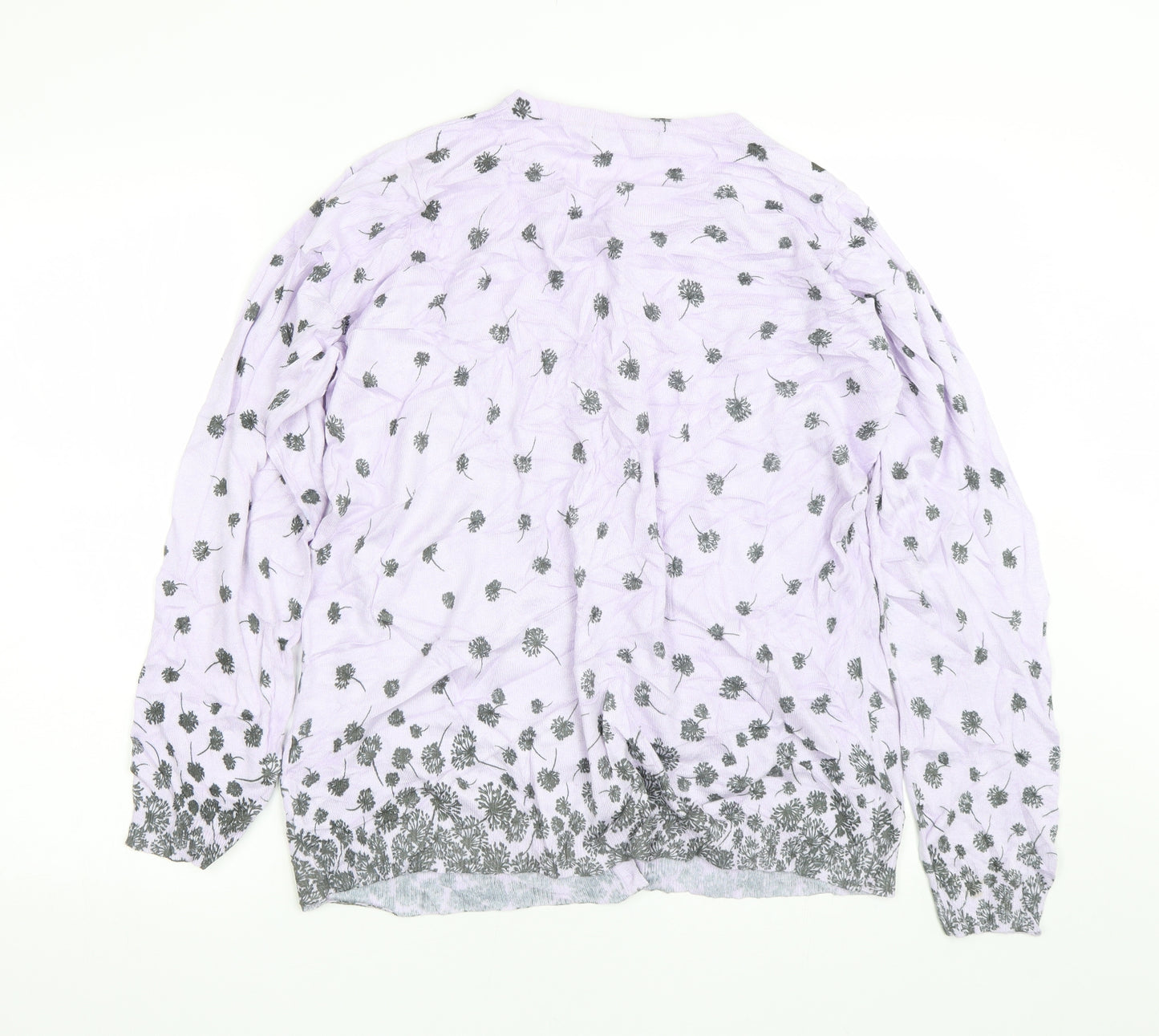 M&S Womens Purple Floral  Cardigan Jumper Size 20
