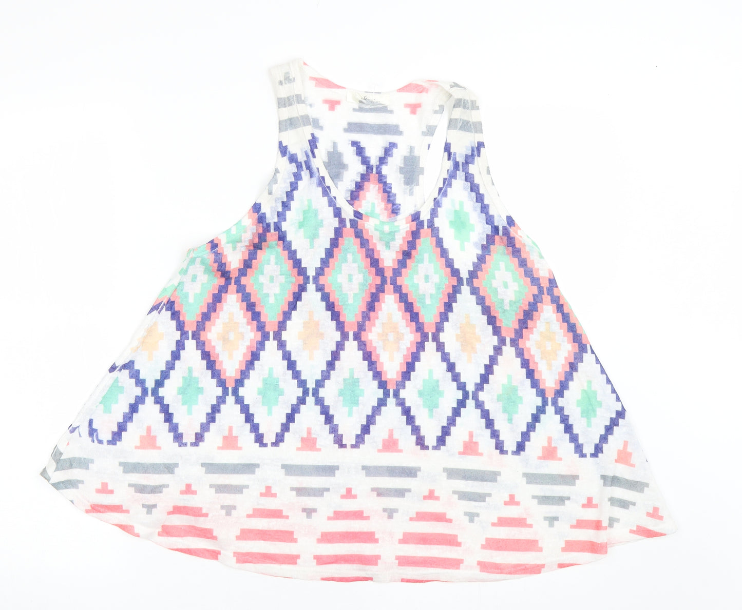 Sage USA Womens Multicoloured Argyle/Diamond  Basic Tank Size L