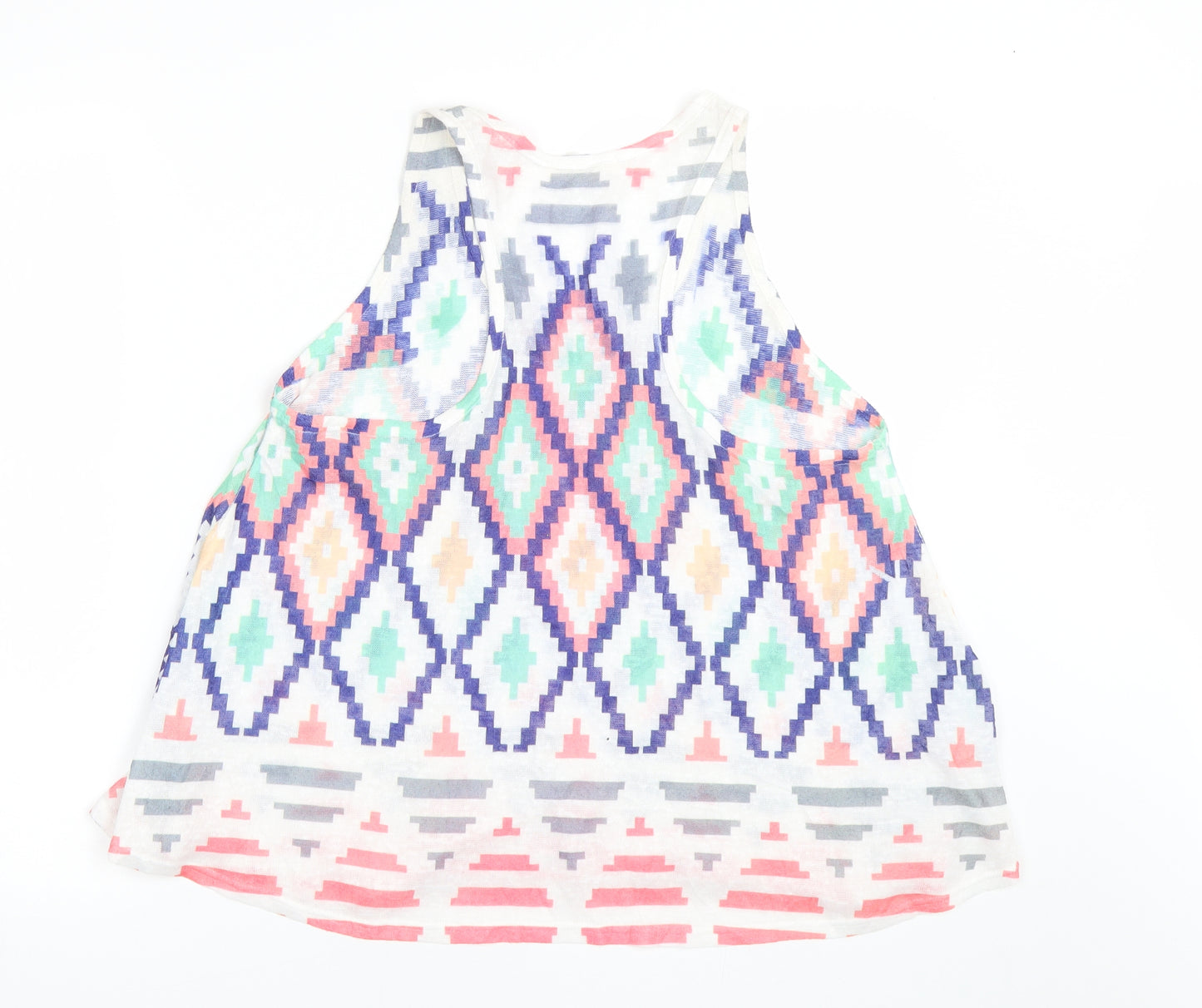 Sage USA Womens Multicoloured Argyle/Diamond  Basic Tank Size L