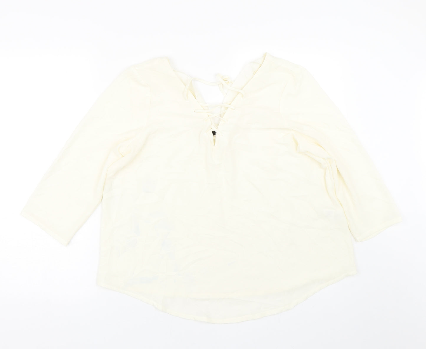 R edition Womens Beige   Basic Blouse Size 14