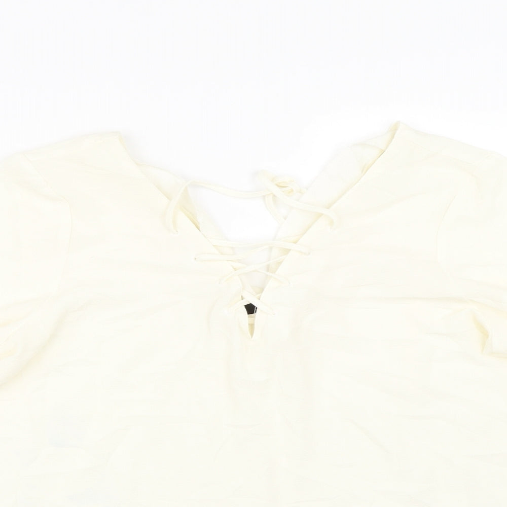 R edition Womens Beige   Basic Blouse Size 14