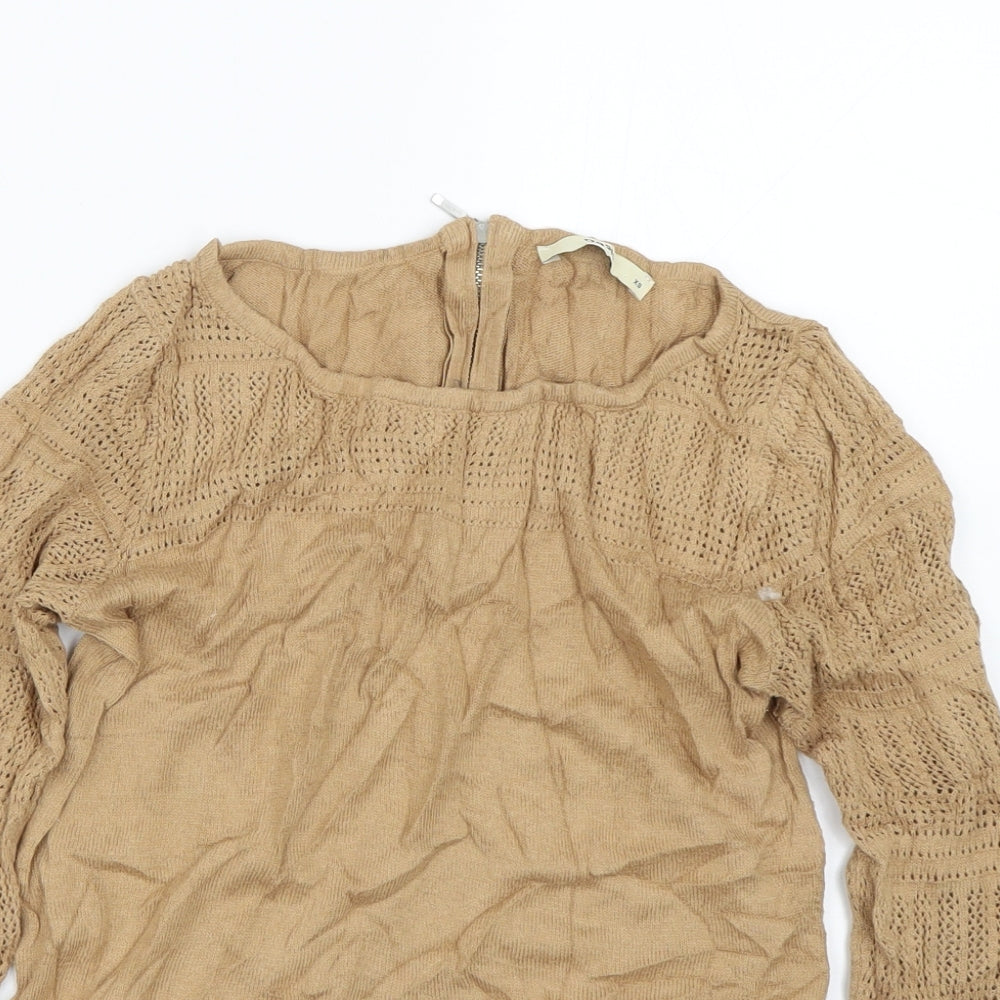 Oasis Womens Brown   Basic T-Shirt Size XS