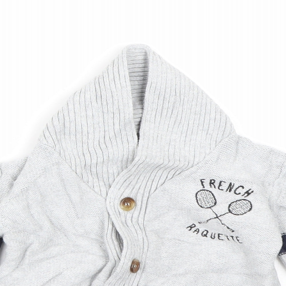 R Baby Boys Grey   Cardigan Jumper Size 24 Months
