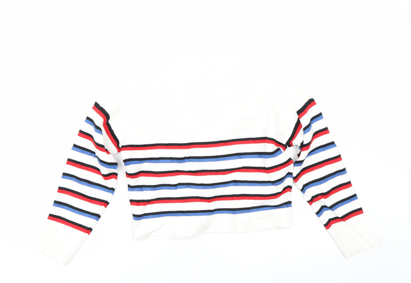New Look Girls White Striped  Pullover Jumper Size 10-11 Years