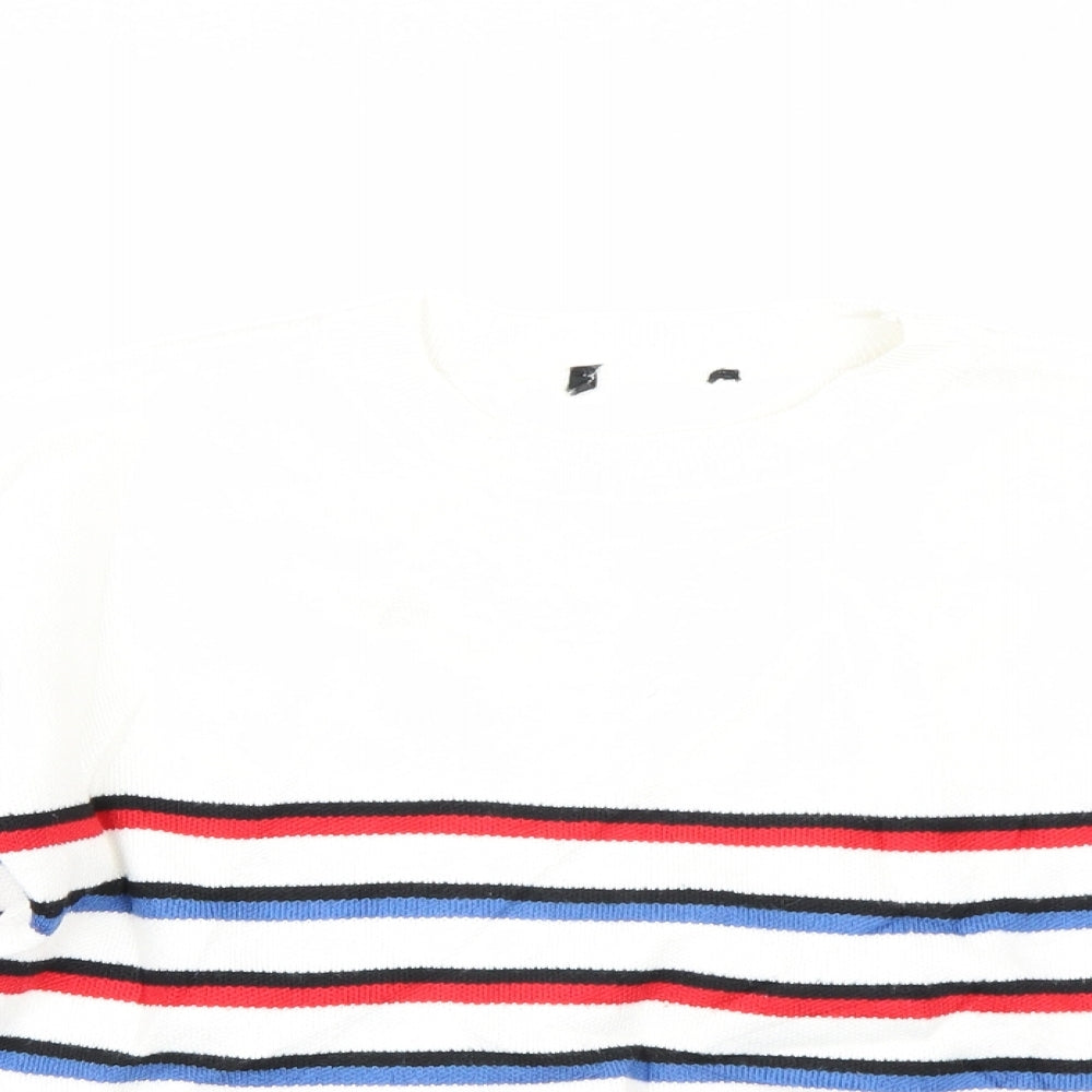 New Look Girls White Striped  Pullover Jumper Size 10-11 Years