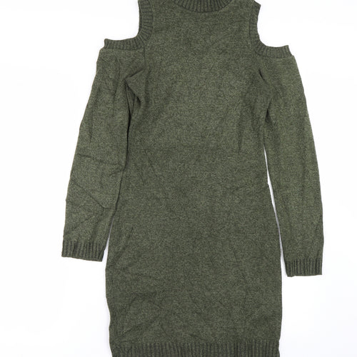 Misspap Womens Green   Jumper Dress  Size S