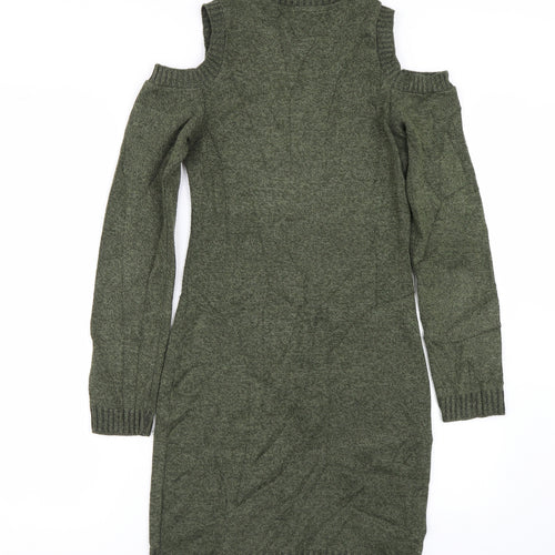 Misspap Womens Green   Jumper Dress  Size S