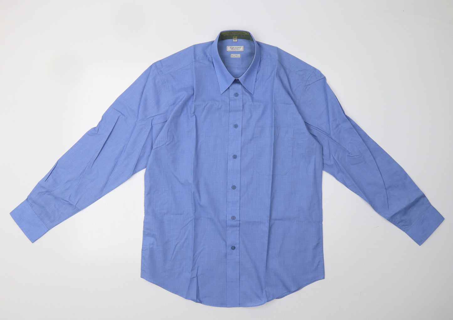 Savatini Mens Blue    Dress Shirt Size 15.5