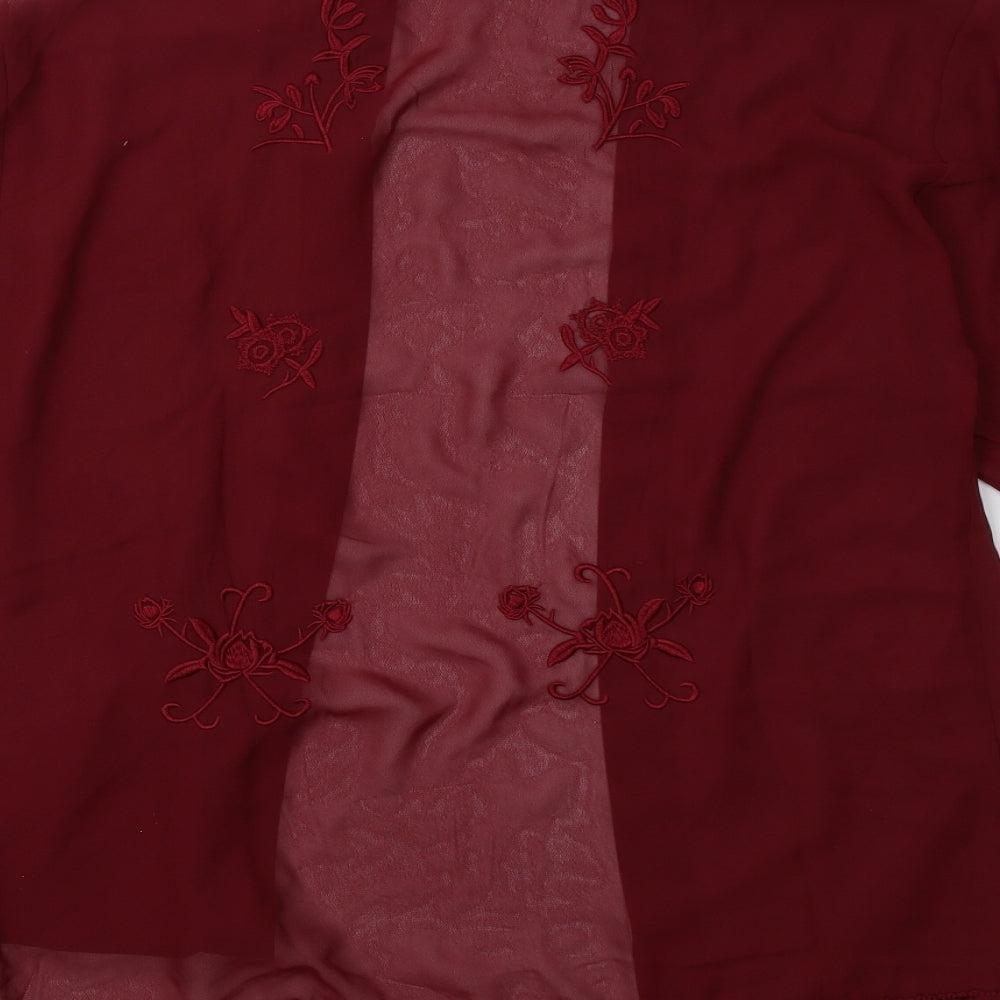 Preworn Womens Red  Mesh  Gown Size 16