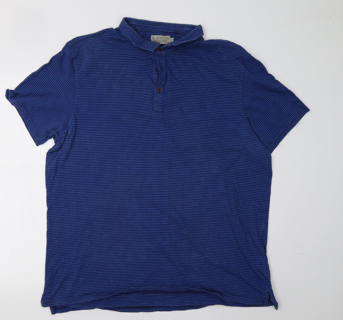 Sainsburys Mens Blue Striped   Polo Size 2XL