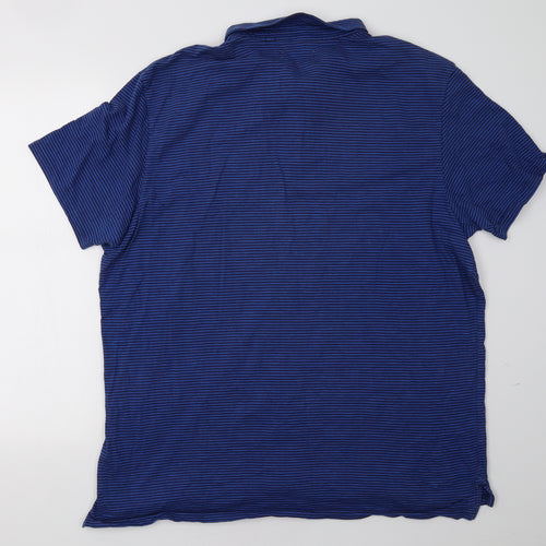 Sainsburys Mens Blue Striped   Polo Size 2XL