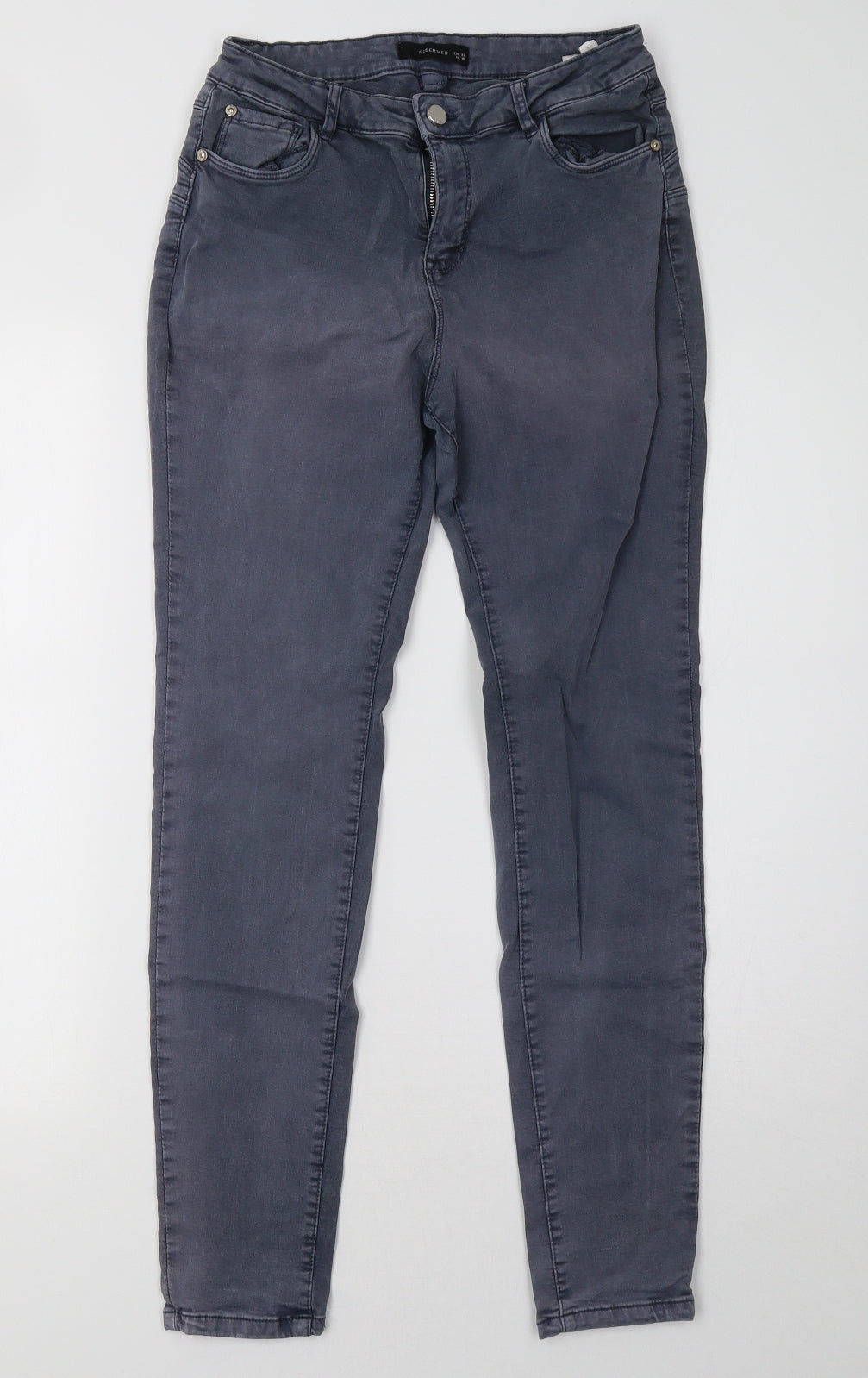 RESERVED Womens Grey  Denim Skinny Jeans Size 10 L30 in