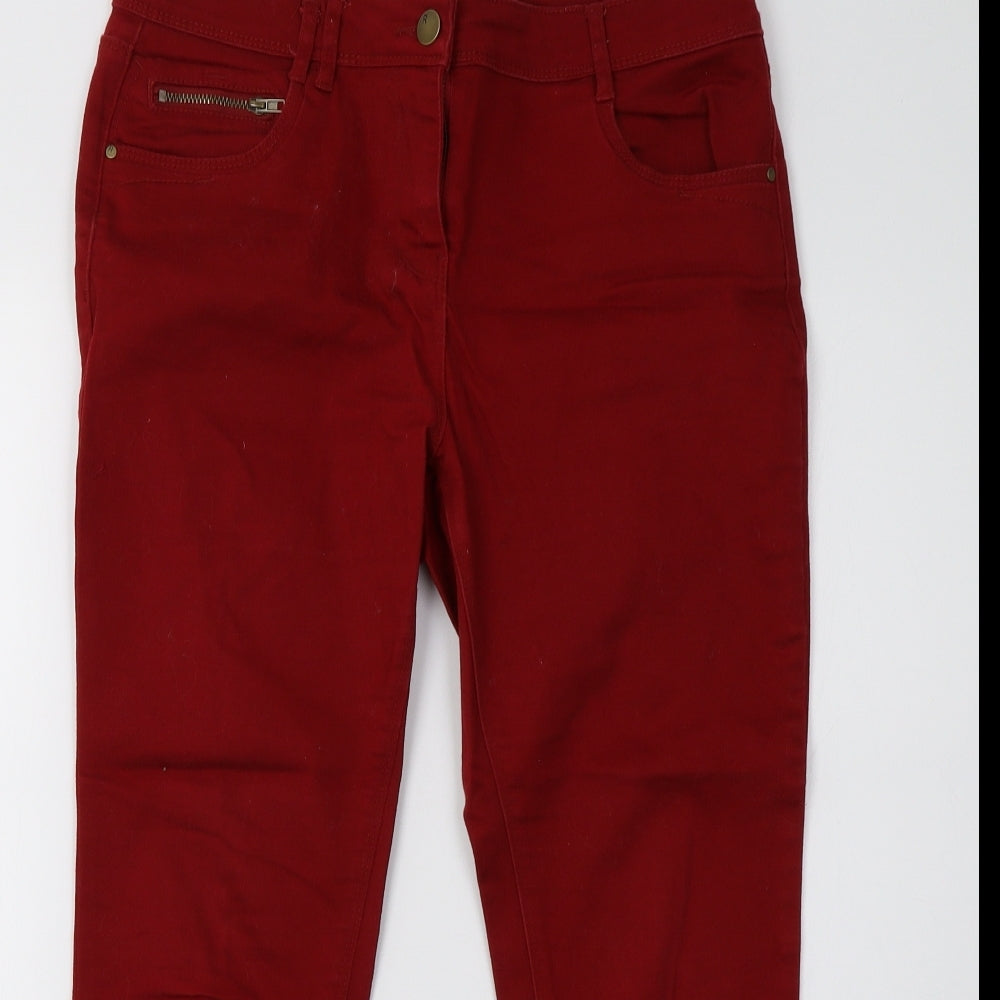 Debenhams Womens Red  Denim Straight Jeans Size 12 L29 in