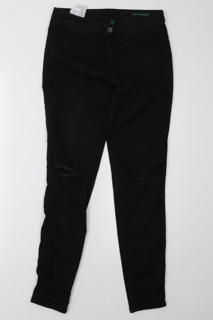 Preworn Womens Black  Denim Skinny Jeans Size 28 L31 in