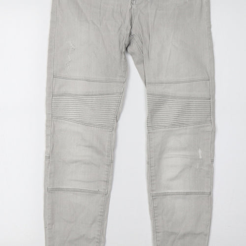 Bershka Womens Grey  Denim Skinny Jeans Size 28 L30 in