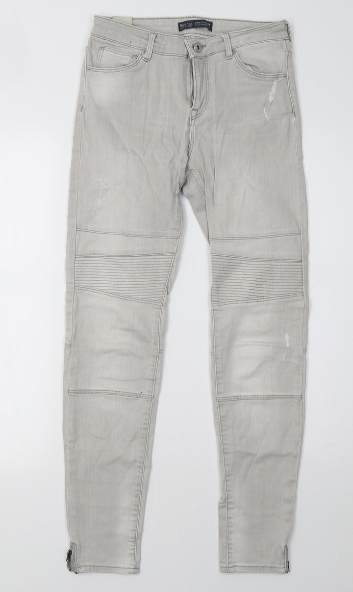Bershka Womens Grey  Denim Skinny Jeans Size 28 L30 in