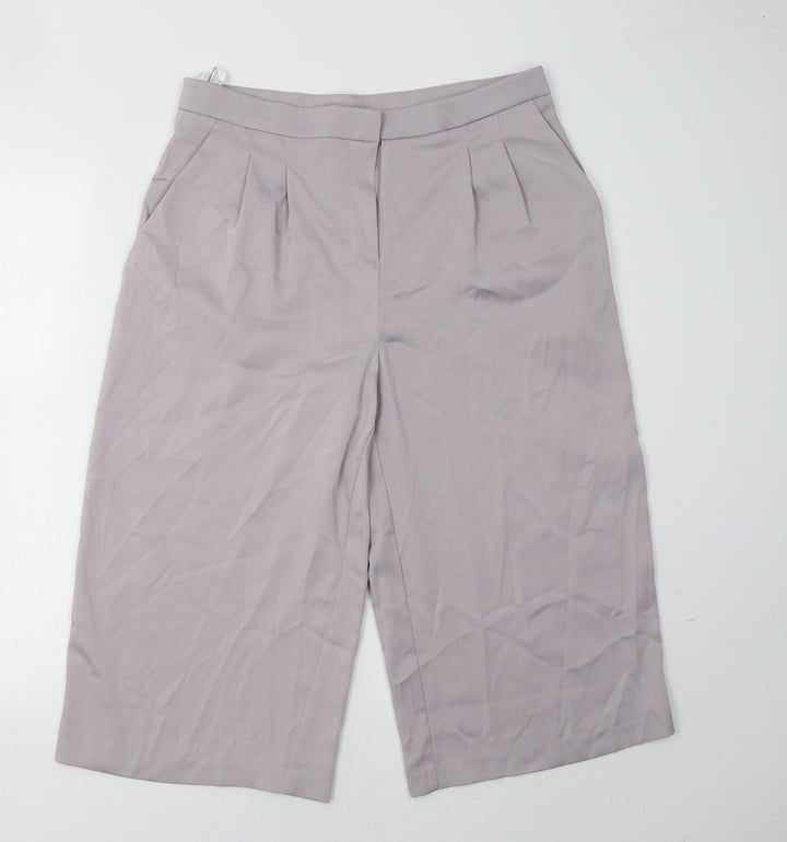 Dorothy Perkins Womens Grey Cropped Trousers Size 10 L23 in