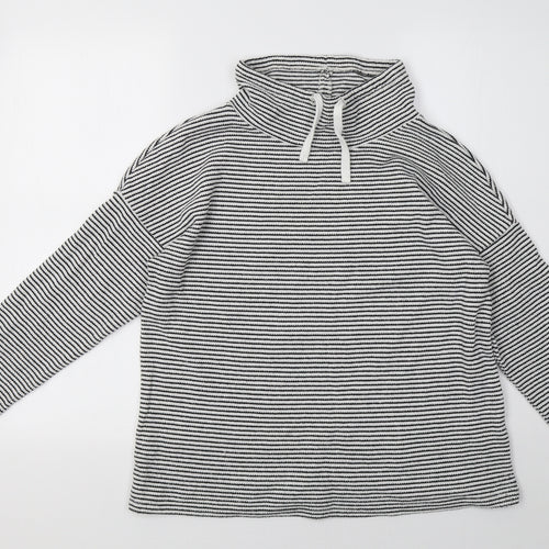 Bonmarché Womens White Striped  Pullover Sweatshirt Size 12
