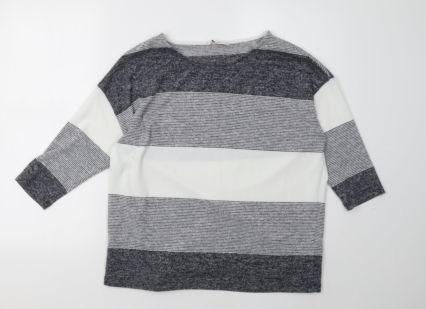 Sainsburys Womens Grey Striped  Pullover Sweatshirt Size 14