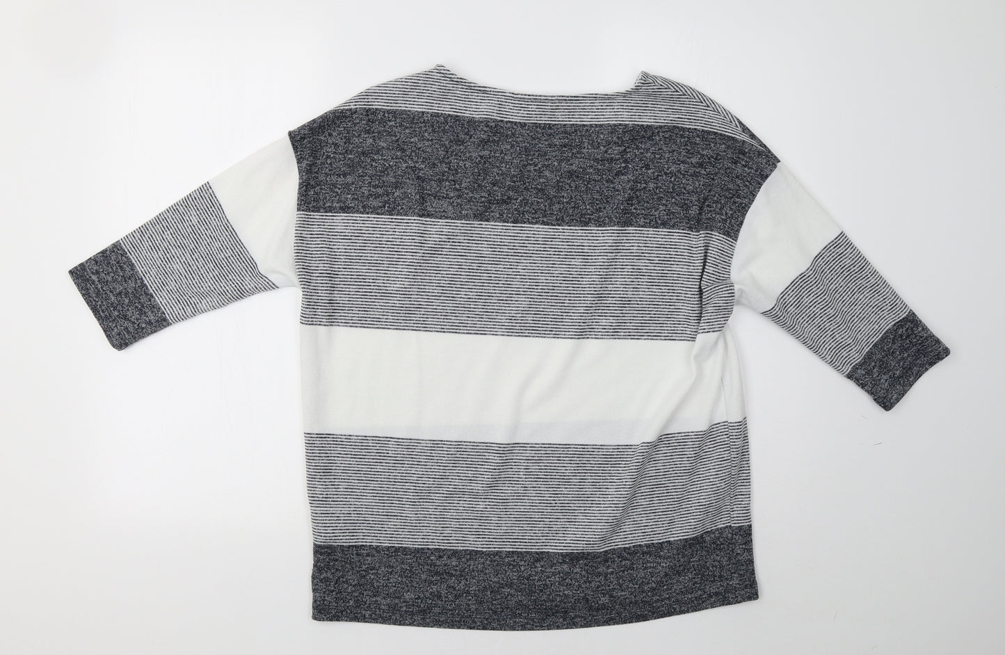 Sainsburys Womens Grey Striped  Pullover Sweatshirt Size 14