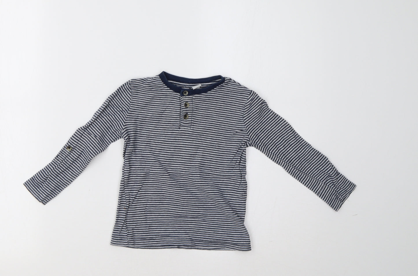 Sainsburys Boys Blue Striped  Pullover Jumper Size 24 Months