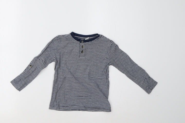 Sainsburys Boys Blue Striped Pullover Jumper Size 24 Months