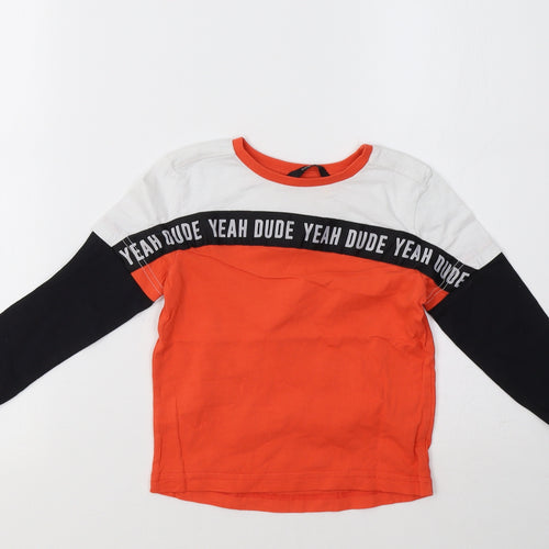 George Boys Orange Striped  Pullover Sweatshirt Size 2 Years