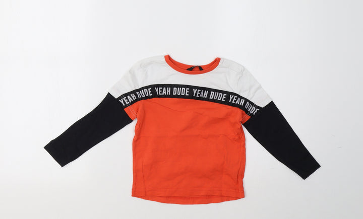 George Boys Orange Striped Pullover Sweatshirt Size 2 Years