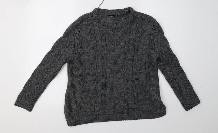 Mango Womens Grey  Knit Pullover Sweatshirt Size S