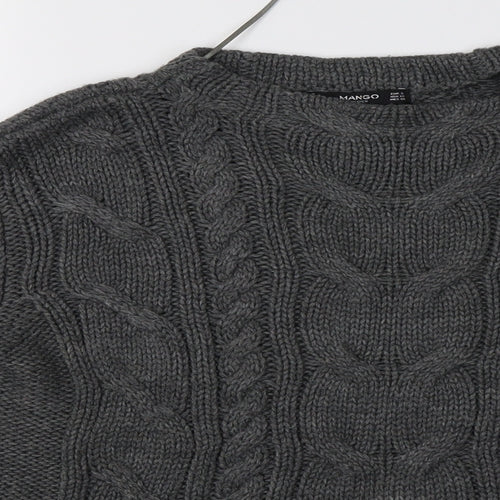 Mango Womens Grey  Knit Pullover Sweatshirt Size S