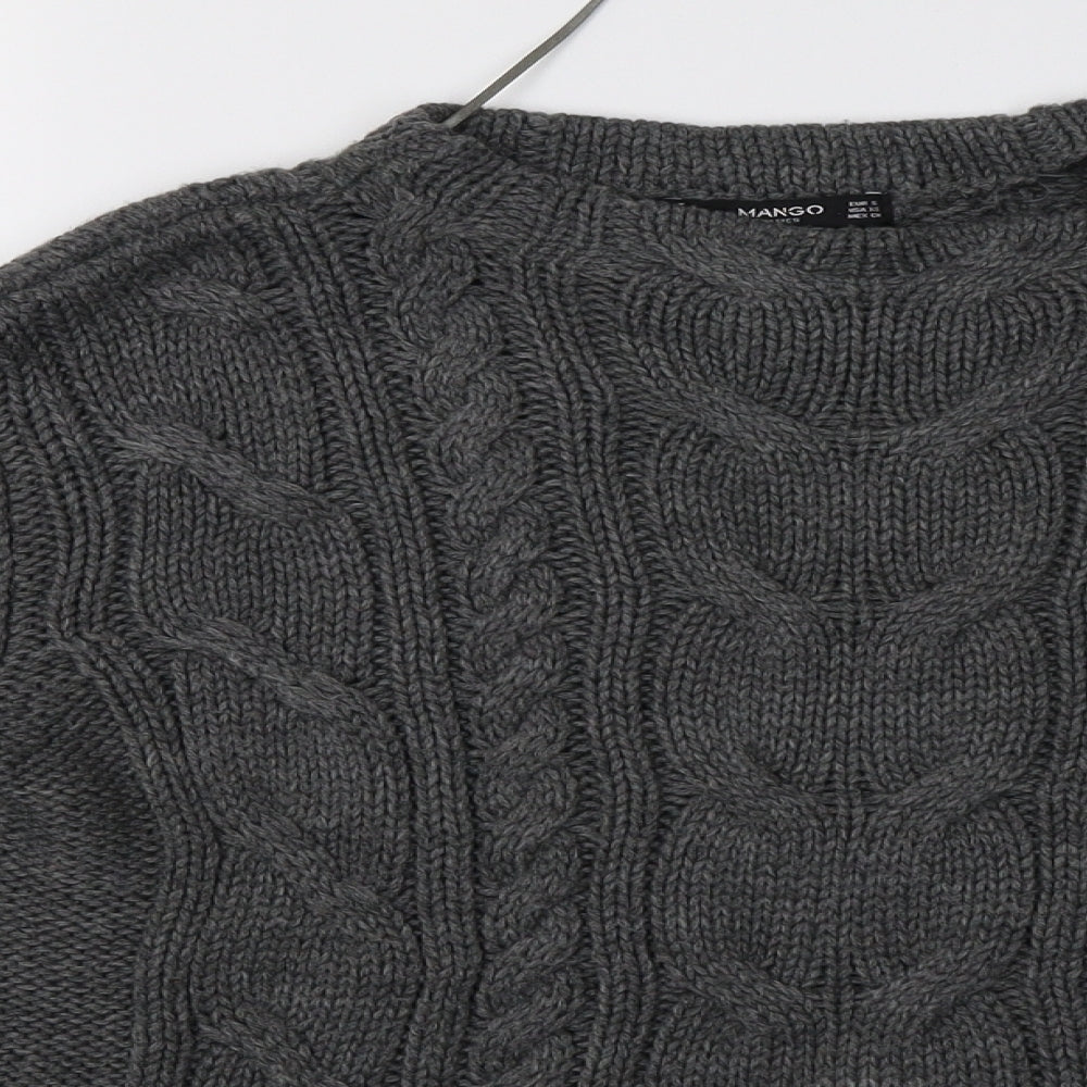 Mango Womens Grey  Knit Pullover Sweatshirt Size S