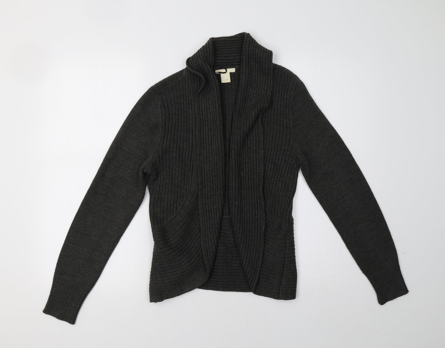 H&M Womens Grey  Knit Cardigan Jumper Size S