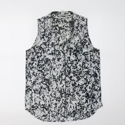 H&M Womens Grey   Basic Button-Up Size 6
