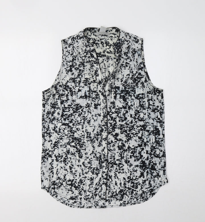 H&M Womens Grey   Basic Button-Up Size 6