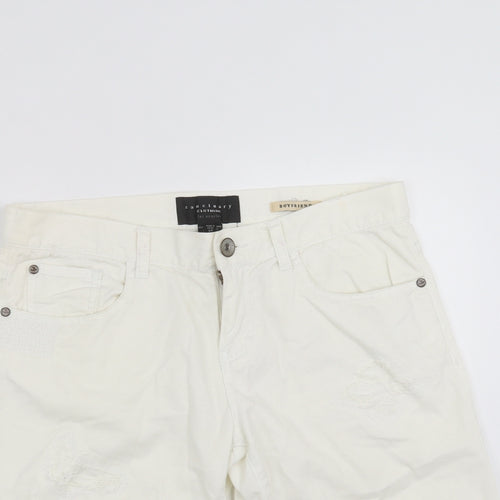 Sanctuary Womens Ivory  Denim Cut-Off Shorts Size 31 in - distressed