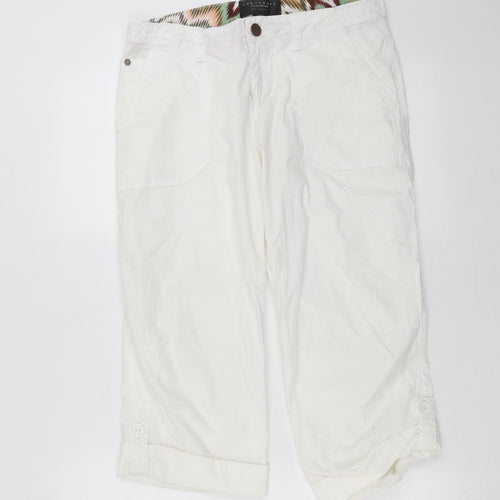 Sanctuary Womens White   Cropped Trousers Size 30 in L20 in