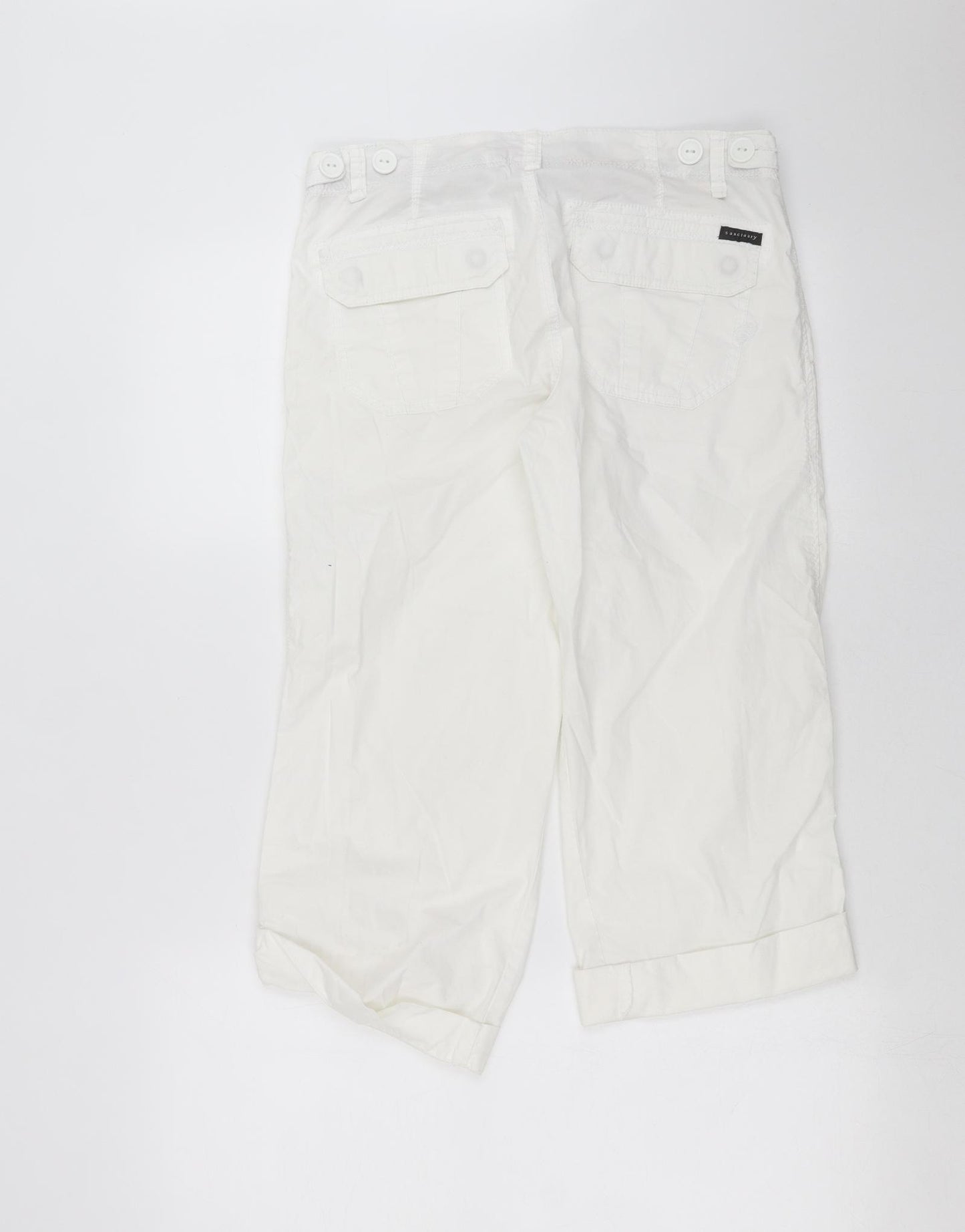 Sanctuary Womens White   Cropped Trousers Size 30 in L20 in