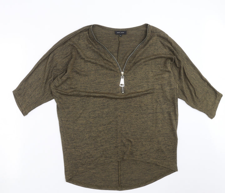 New Look Womens Green  Knit Pullover Jumper Size S