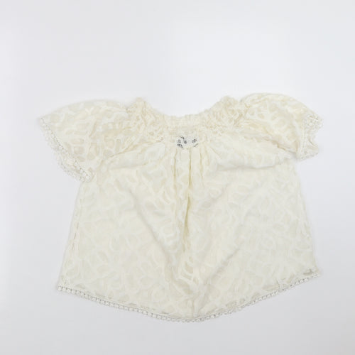 Primark Womens Ivory Geometric  Basic Blouse Size 8  - Lace