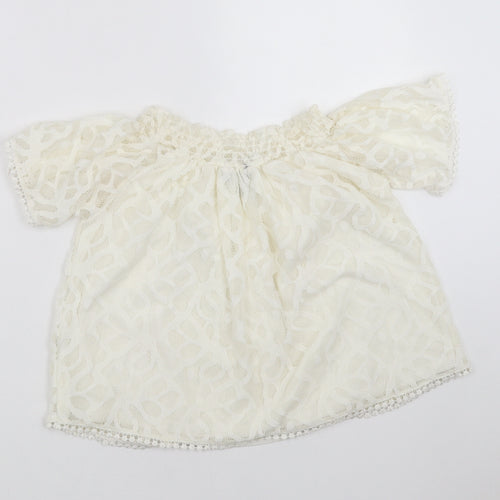 Primark Womens Ivory Geometric  Basic Blouse Size 8  - Lace