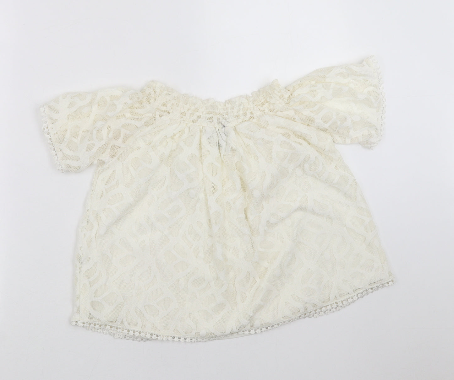 Primark Womens Ivory Geometric  Basic Blouse Size 8  - Lace