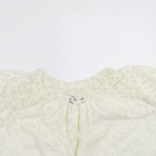 Primark Womens Ivory Geometric  Basic Blouse Size 8  - Lace