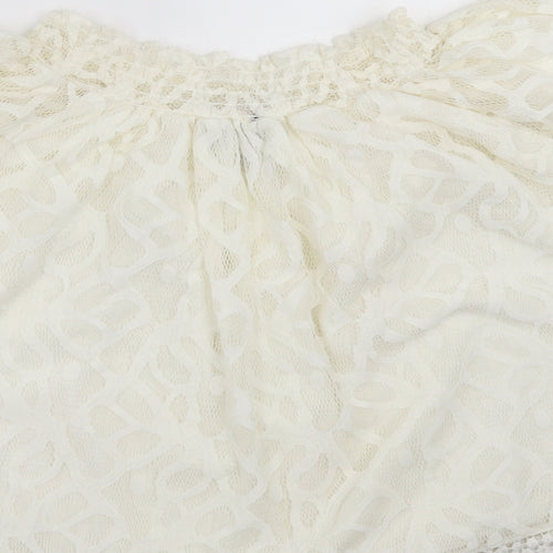 Primark Womens Ivory Geometric  Basic Blouse Size 8  - Lace